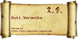 Kuti Veronika névjegykártya